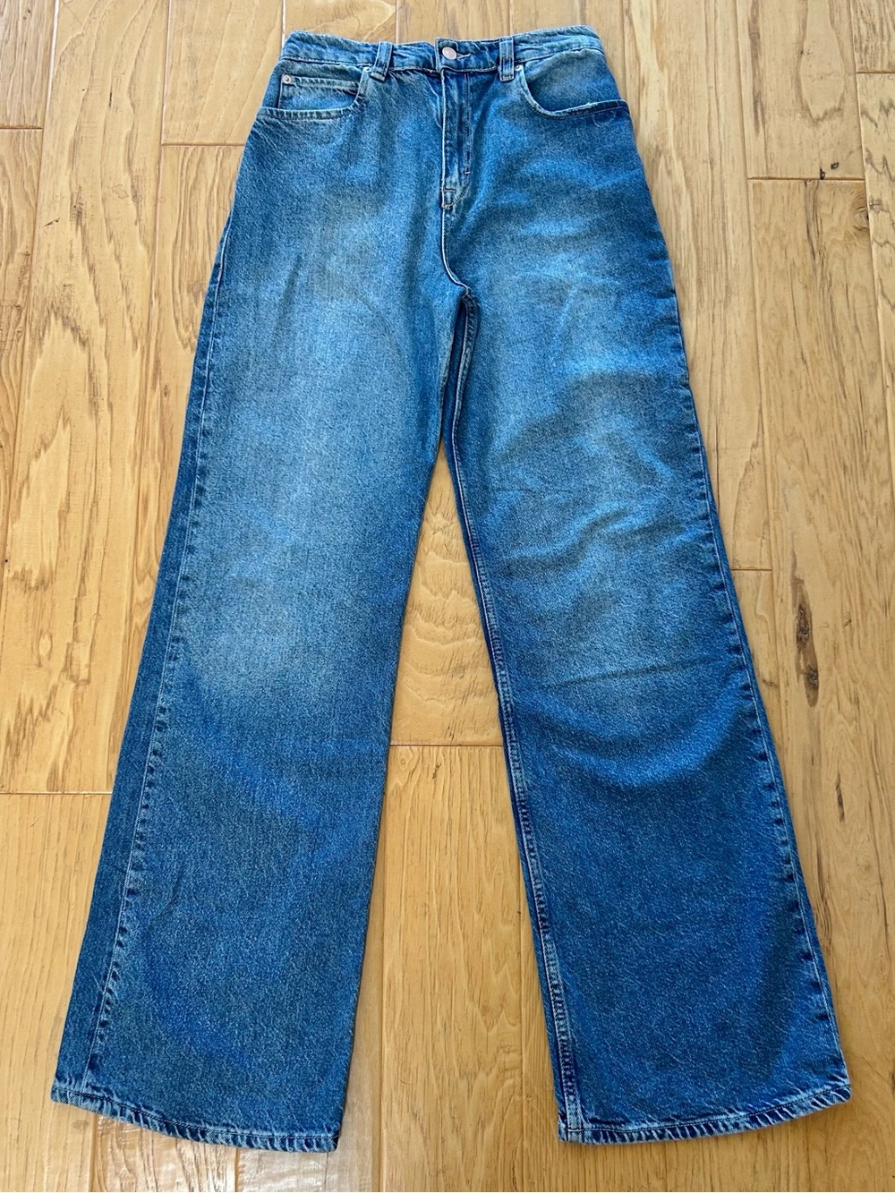 We The Free 31 NWT Tinsley Baggy Denim Blue Jeans High Rise Relaxed Straight - Picture 4 of 7